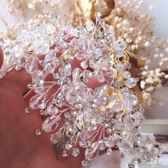 Detailed Crystal Headpiece, White Crystal main image 4